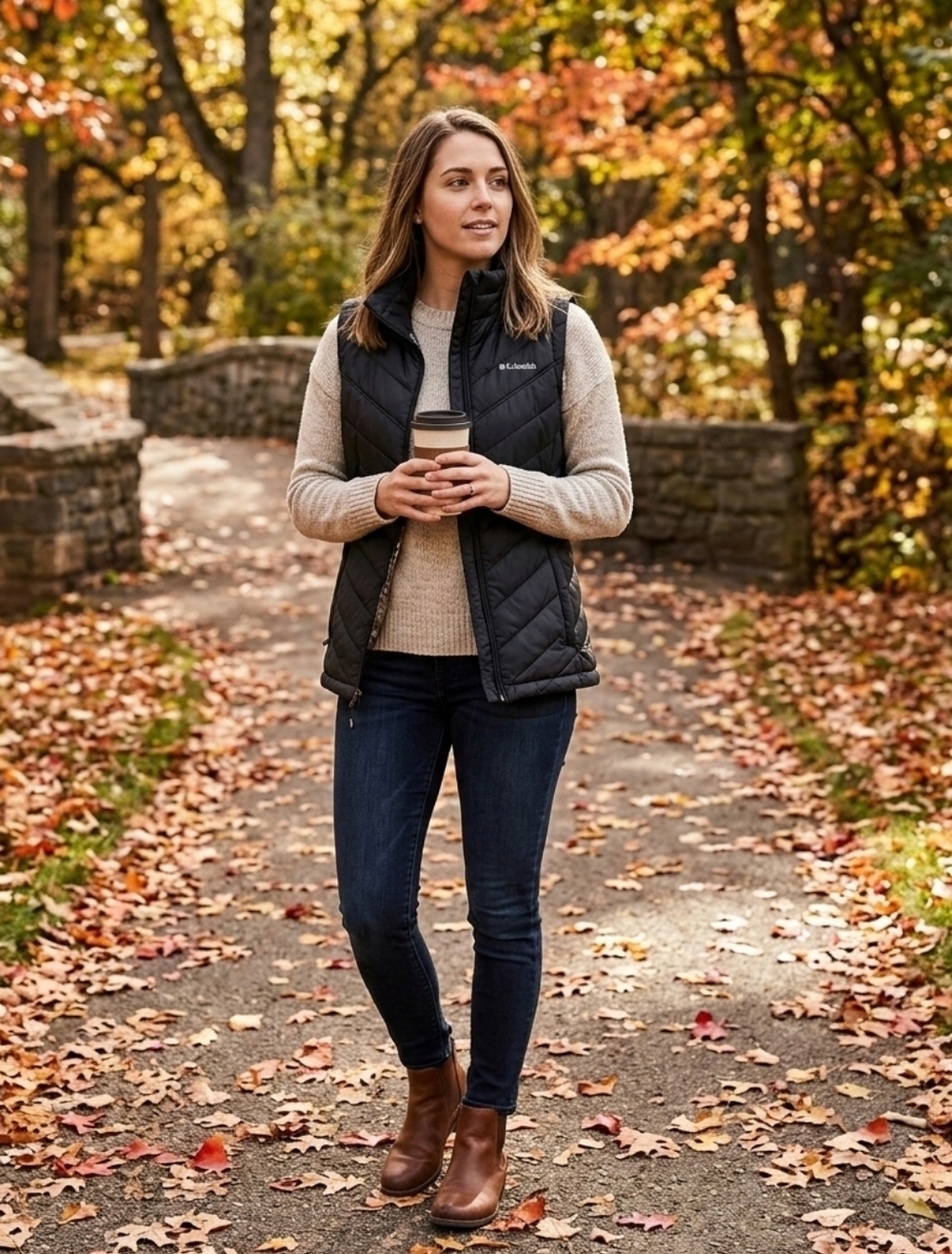 Columbia Quilted Puffer Jacket in Black